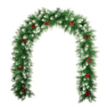 9ft Snow-Tipped Spruce Christmas Garland | 270cm Realistic Green Garland with Red Berries, Cones & Bullet Tips |Flexible, Durable Holiday Décor for Stairs, Fireplaces, Doors & Windows.