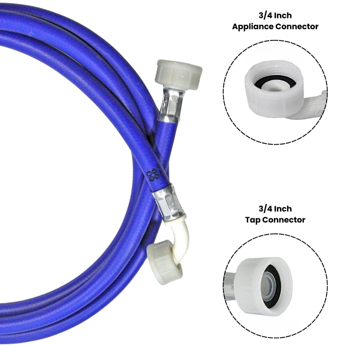 Universal 2.5m Washing Machine Cold Water Fill Inlet Pipe Feed Hose ...