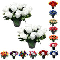 Caliko Set of 2 Grave Flower Pots with Improved Design | Artificial Flowers for Graves in Pots | 12-Head White Artificial Flowers | Perfect for Cemetery Decor, Christmas Tributes & Memorial Elegance.