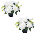 Caliko Set of 2 Artificial Flowers for Graves 25cm | 12 Head Grave Flower Pots | Perfect for Enhancing Memorial & Cemetery Decor | Improved Design for Funeral Elegance (White Daises)