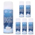 Caliko Pack of 6 Snow Spray 100ml - Artificial Snow Can for Christmas Tree, Wreath, Glass & Window Decorations, Instant Realistic Christmas Decorations with Fake Snow Spray for Crafts & DIYs.