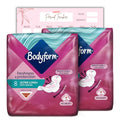 Body Form 8 Ultra Long Sanitary Towels with Wings Pack of 2, 16 (8 x 2 Packs) Heavy Flow Breathable Top Layer Period Pads, Cour-V Ultra Long with Caliko Period Tracker