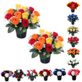 Caliko Set of 2 Grave Flower Pots with Improved Design | Artificial Flowers for Graves in Pots | 12-Head Multi Artificial Flowers | Perfect for Cemetery Decor, Christmas Tributes & Memorial Elegance.