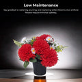 Caliko 25cm Artificial Flower Pots for Graves | Grave Flowers Pots with Improved Design | Chrysanthemum Daisies Red Perfect for Memorial Funeral & Cemetery Decoration.